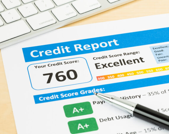 A credit report with an excellent score on it.